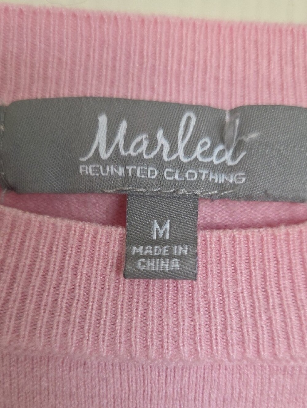 Marella Soft Pink Puff-Shoulder Crewneck Sweater - Picture 2 of 5